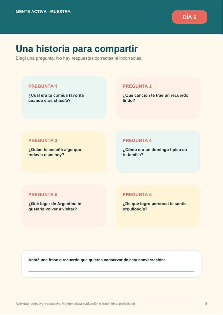 Tarjetas con preguntas para conversar