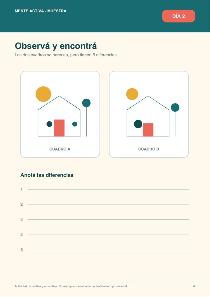 Actividad para encontrar diferencias